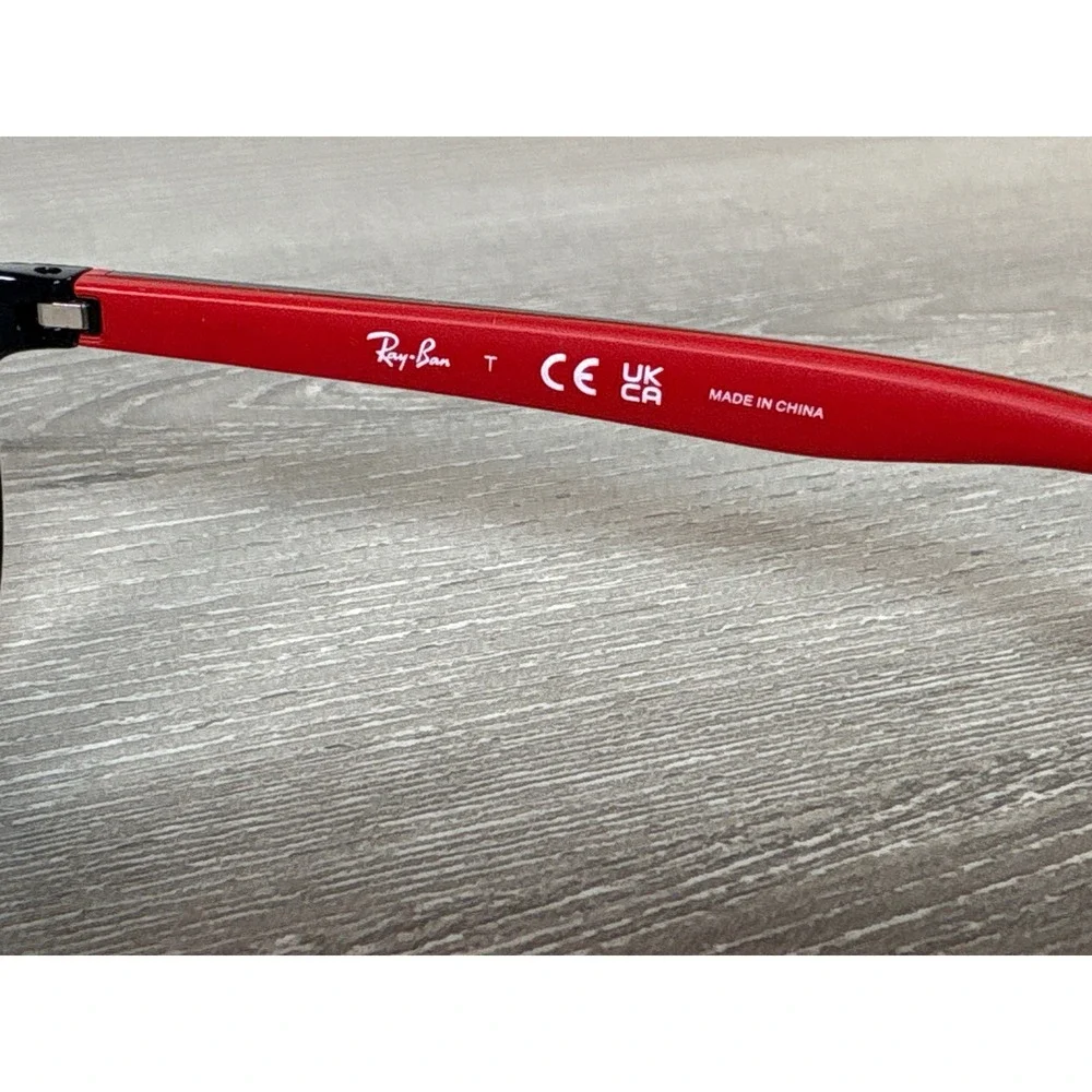 Ray-Ban Junior RY1632F 3928‎ Black Rubber Red Rectangle Eyeglasses Frames 48mm